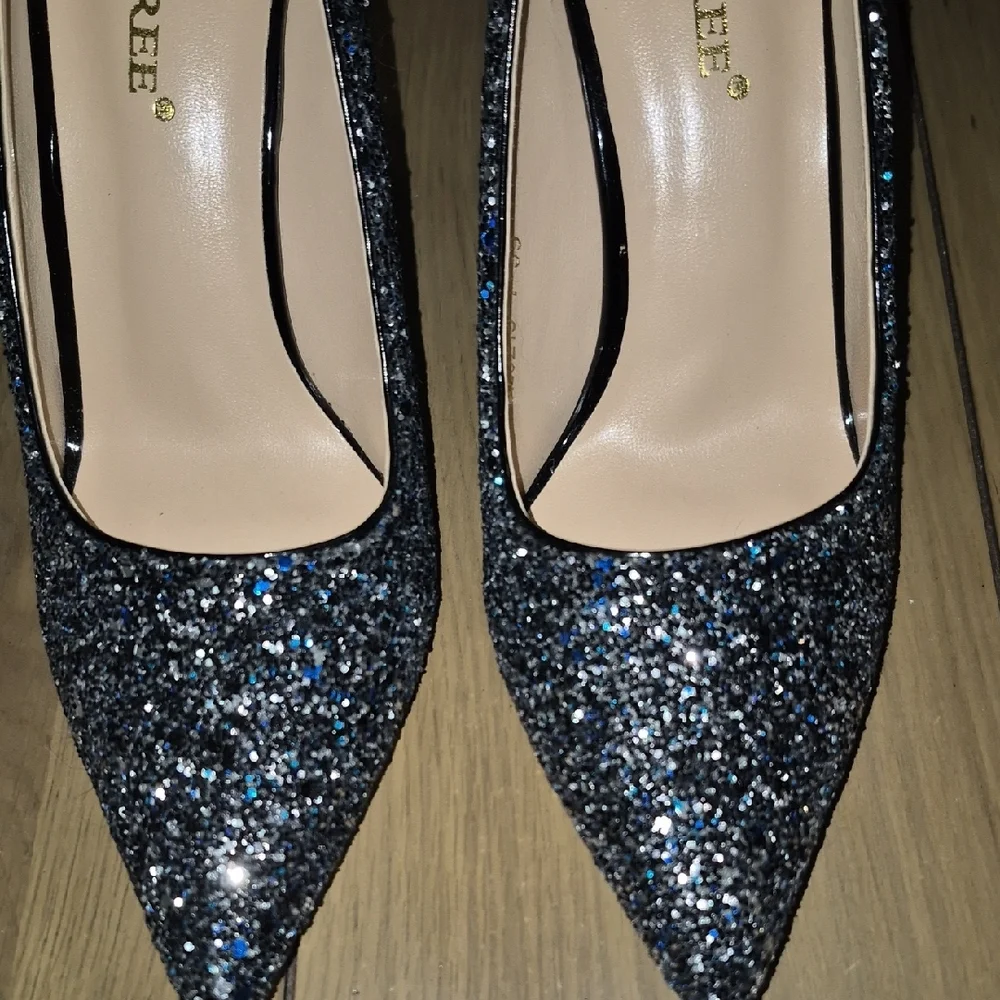 Women's Glitter Pumps - Black - Picture 5 of 6